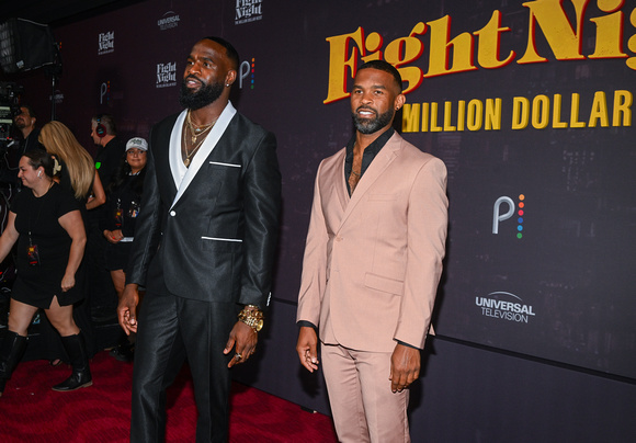 Terrence Terrell (L) attends Peacock's "Fight Night: The Million Dollar Heist" World Premiere at Jazz at Lincoln Center on September 04, 2024 in New York City.